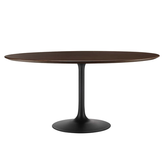 Ensemble Round Dining Table, XXL, Black & Cherry Walnut