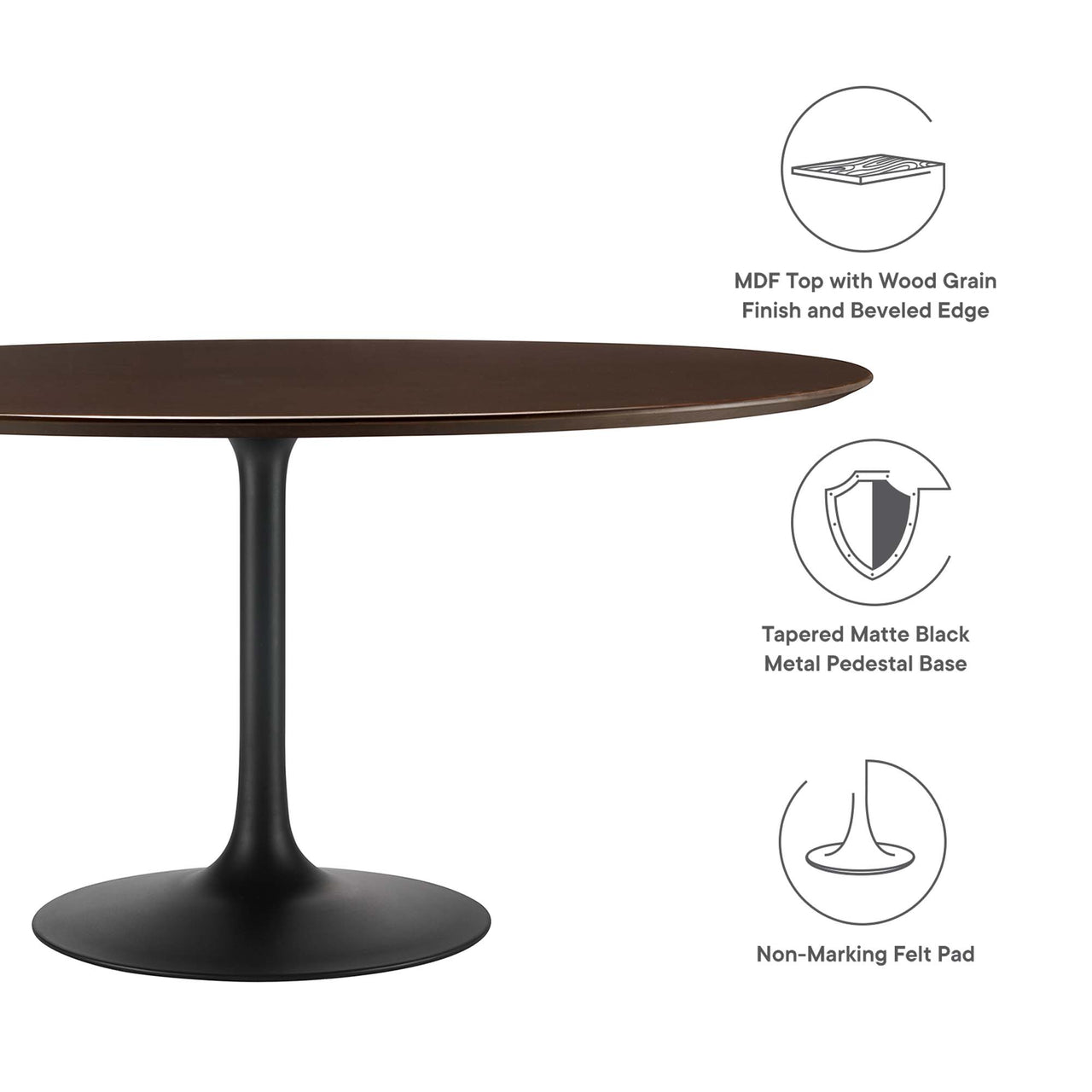 Ensemble Round Dining Table, XXL, Black & Cherry Walnut