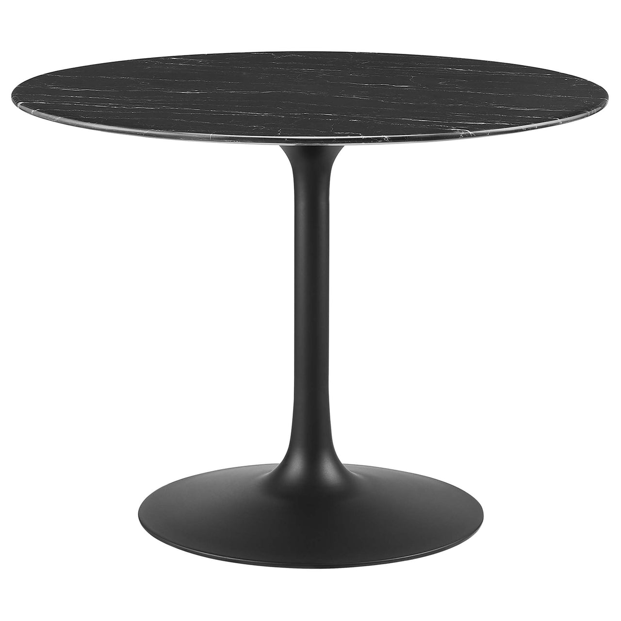 Ensemble Round Faux Marble Dining Table, Medium, Black