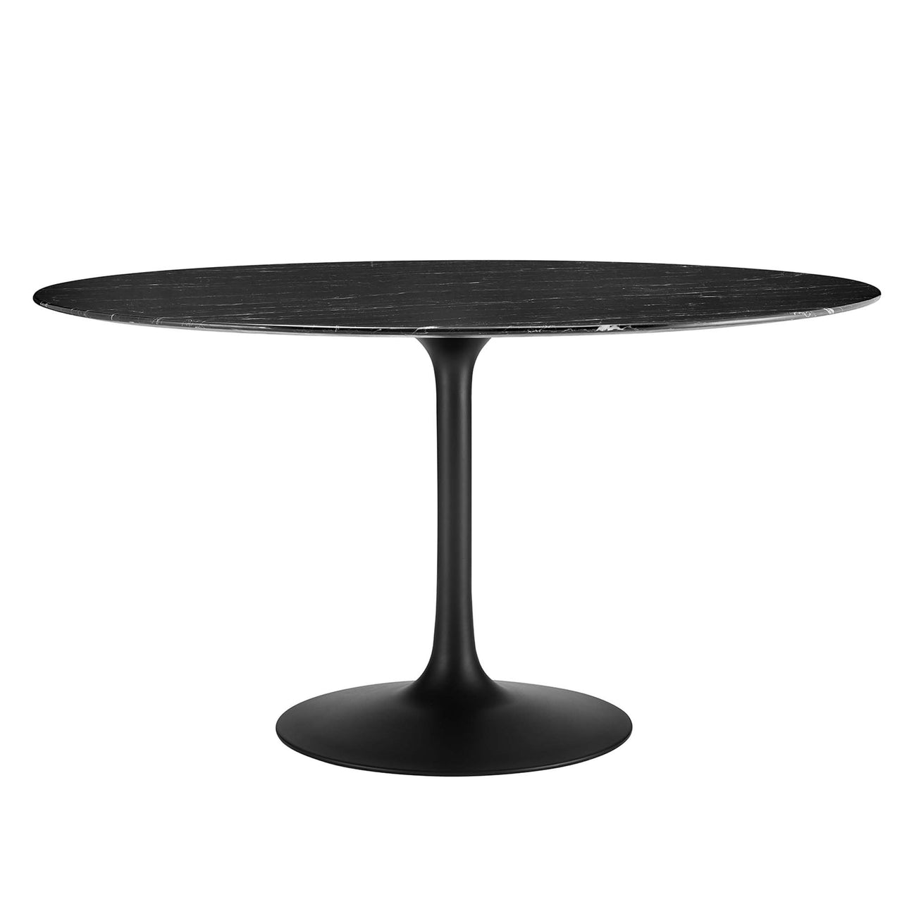 Ensemble Round Faux Marble Dining Table, Extra Large, Black