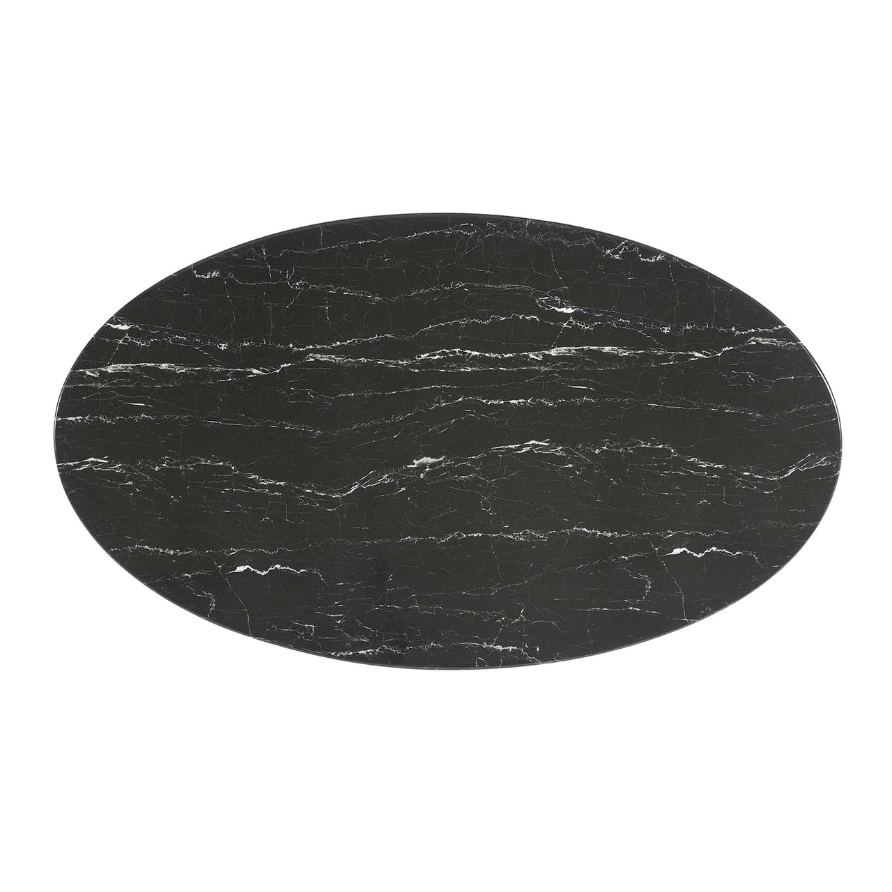 Ensemble Oval Faux Marble Dining Table, Medium, Black