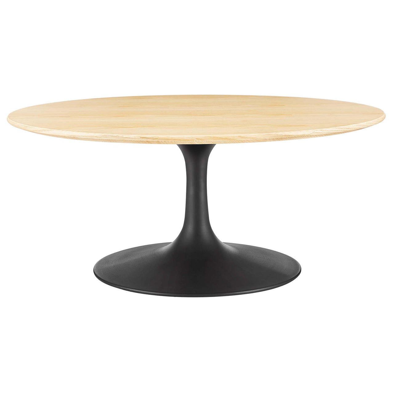 Ensemble Round Coffee Table, Medium, Black & Natural Wood
