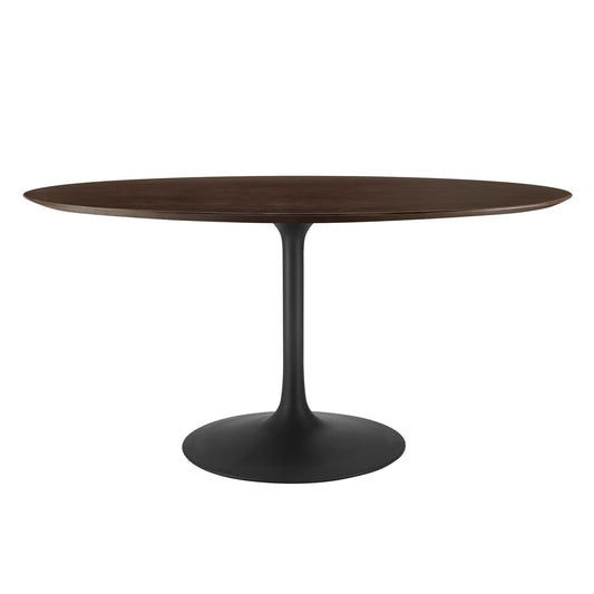 Ensemble Oval Dining Table, Large, Black & Cherry Walnut