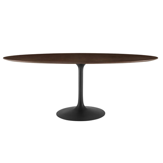 Ensemble Oval Dining Table, Extra Large, Black & Cherry Walnut