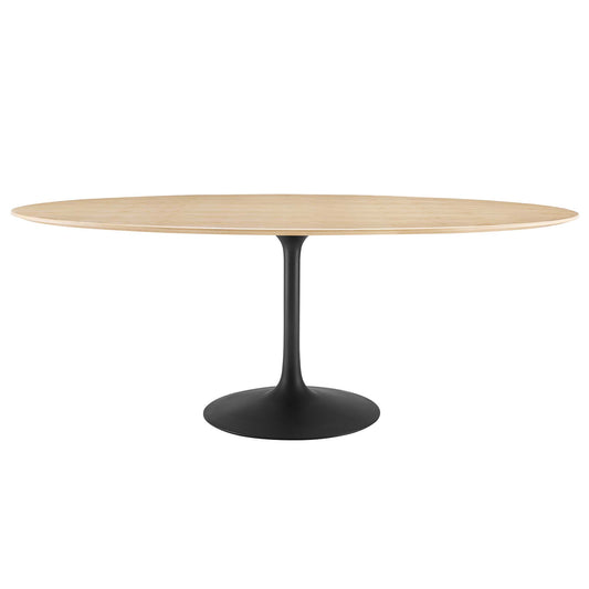 Ensemble Oval Dining Table, Extra Large, Black & Natural Wood
