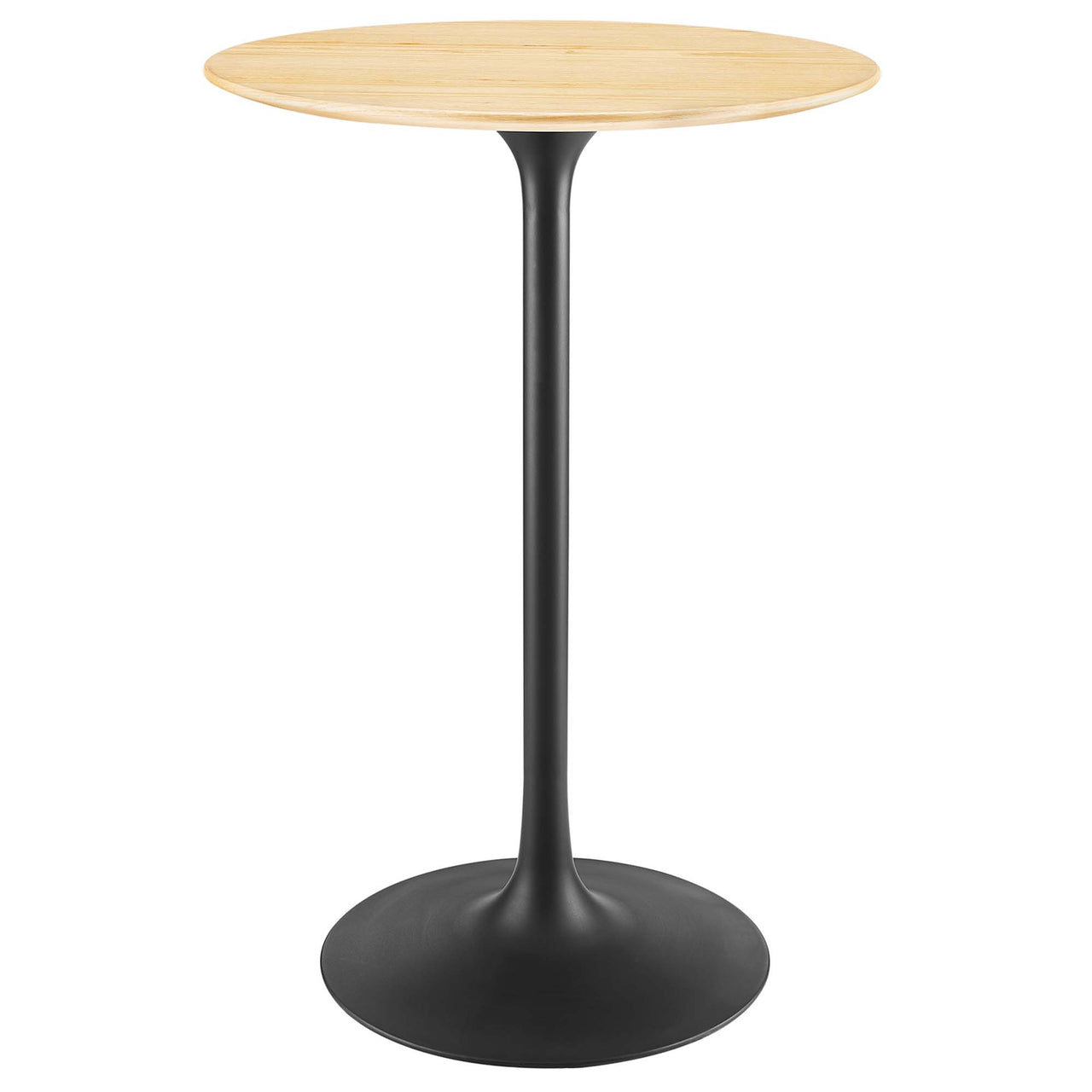 Ensemble Round Bar Table, Black & Natural Wood