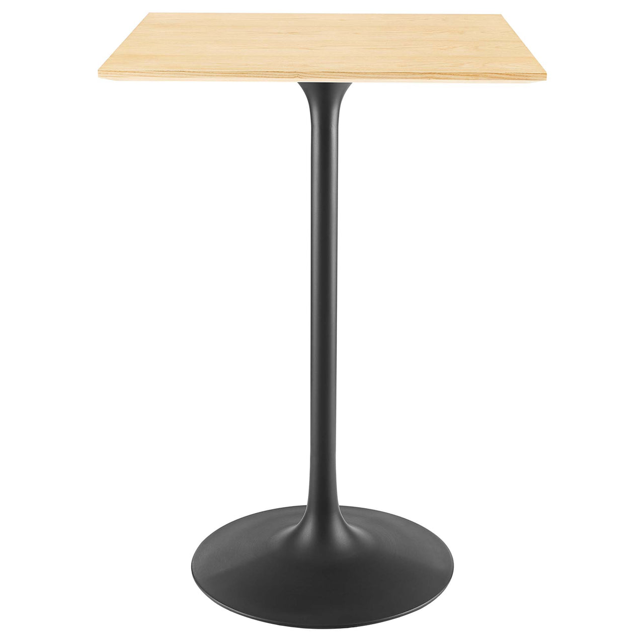 Ensemble Square Bar Table, Black & Natural Wood