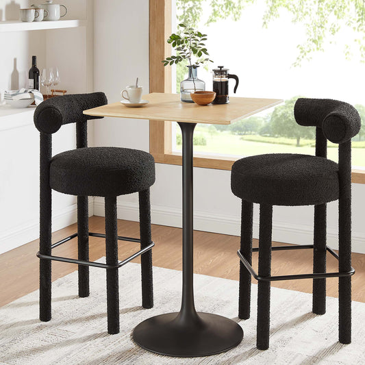 Ensemble Square Bar Table, Black & Natural Wood