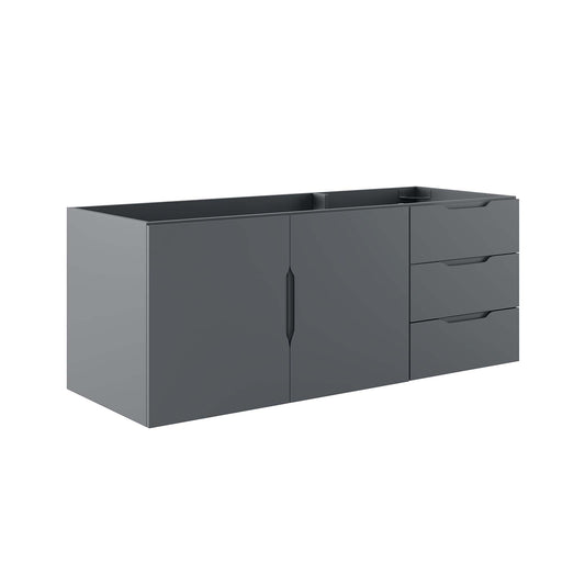 Verin Vanity Base with Storage (Single | Double Sink Compatible), Extra Large, Gray