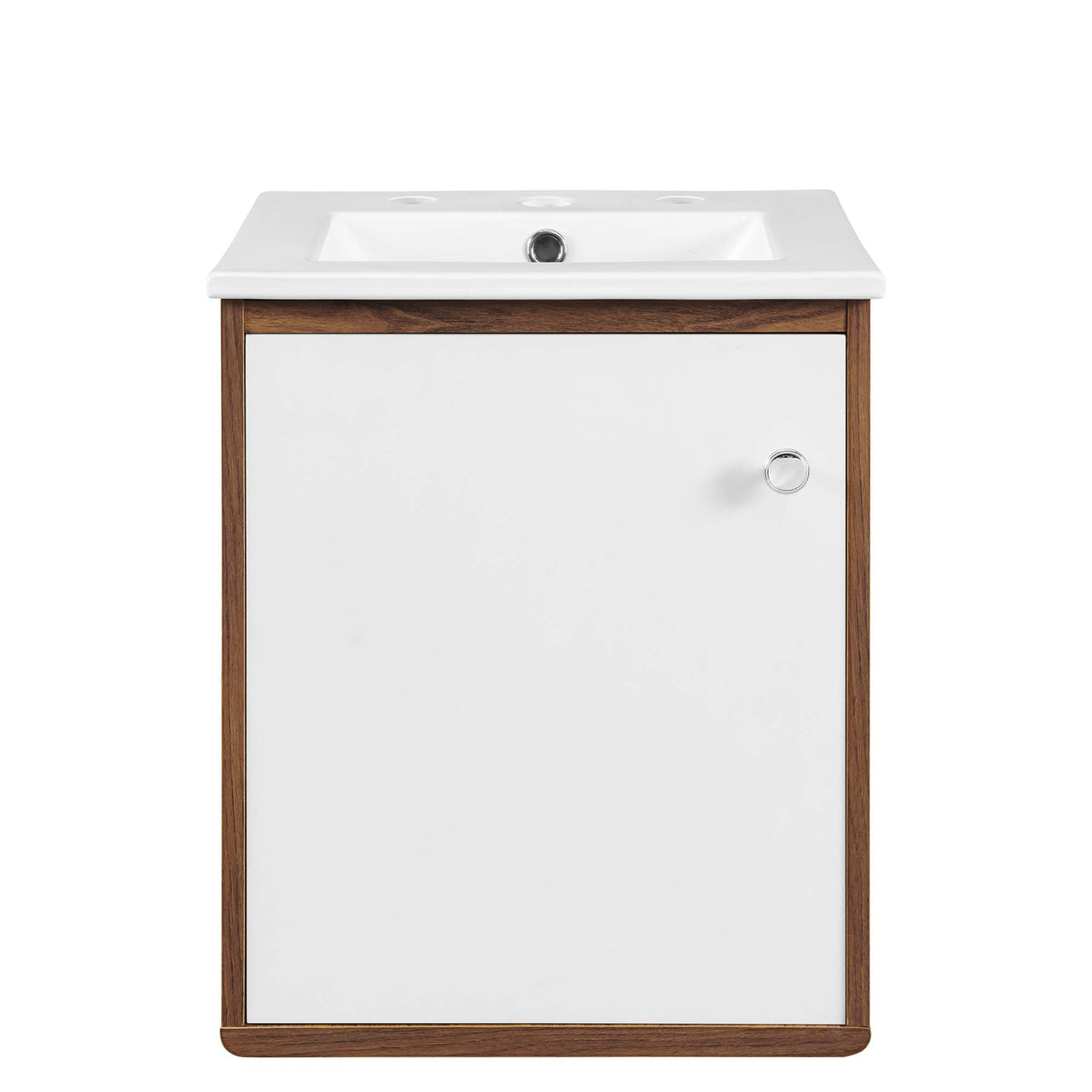 Erisen Floating Vanity Unit, Extra Small, Walnut & White