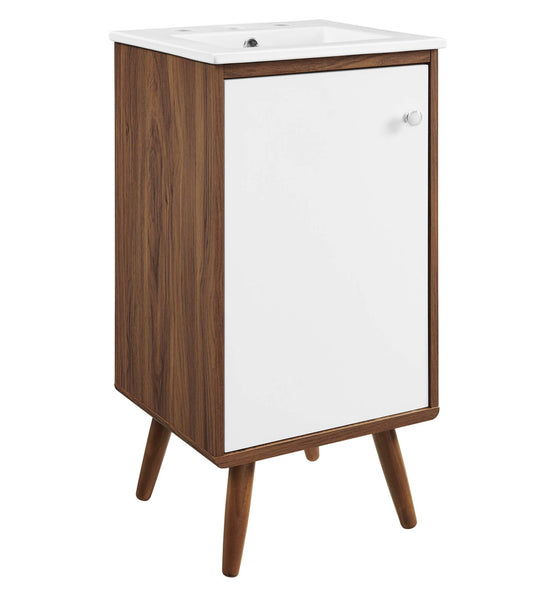 Erisen Vanity Unit, Extra Small, Walnut & White