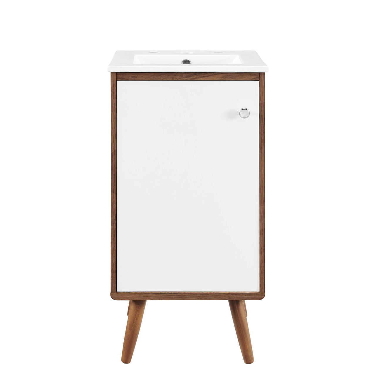 Erisen Vanity Unit, Extra Small, Walnut & White