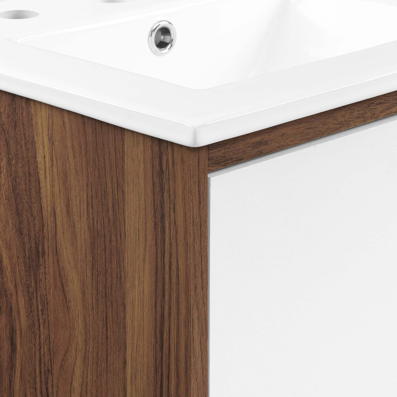 Erisen Vanity Unit, Extra Small, Walnut & White