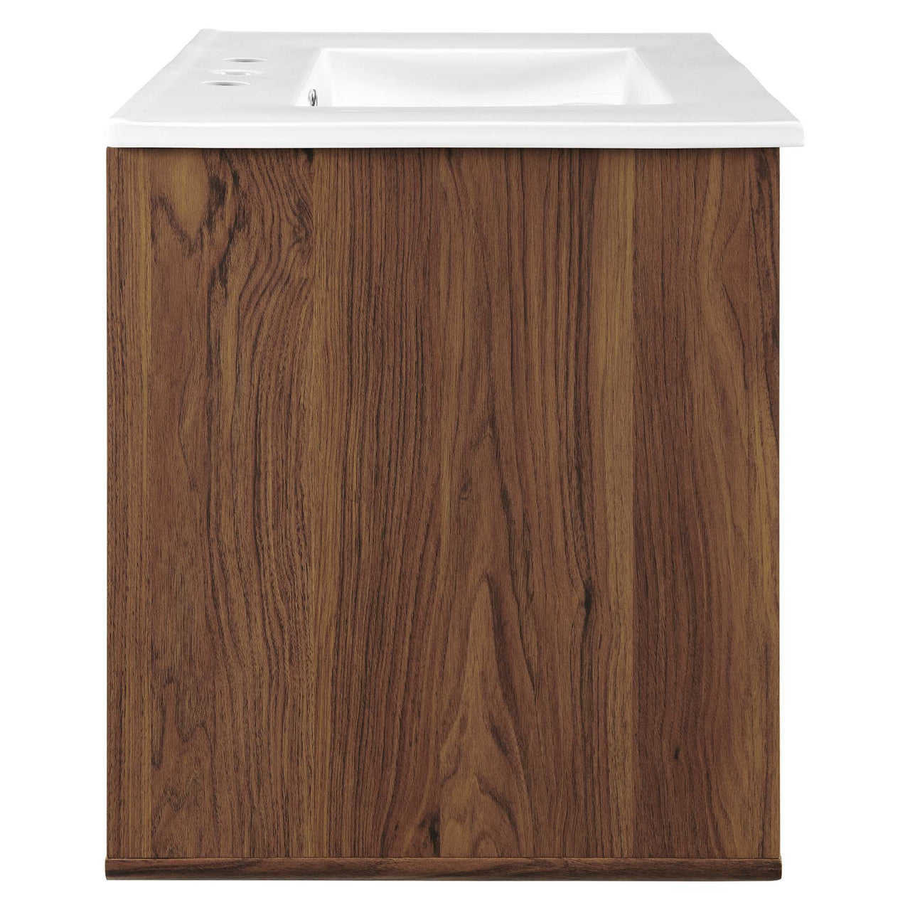 Erisen Floating Vanity Unit, Medium, Walnut & White