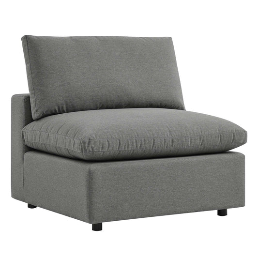Angelic Alfresco Armless Chair | Outdoor Modular Sectional Component, Charcoal