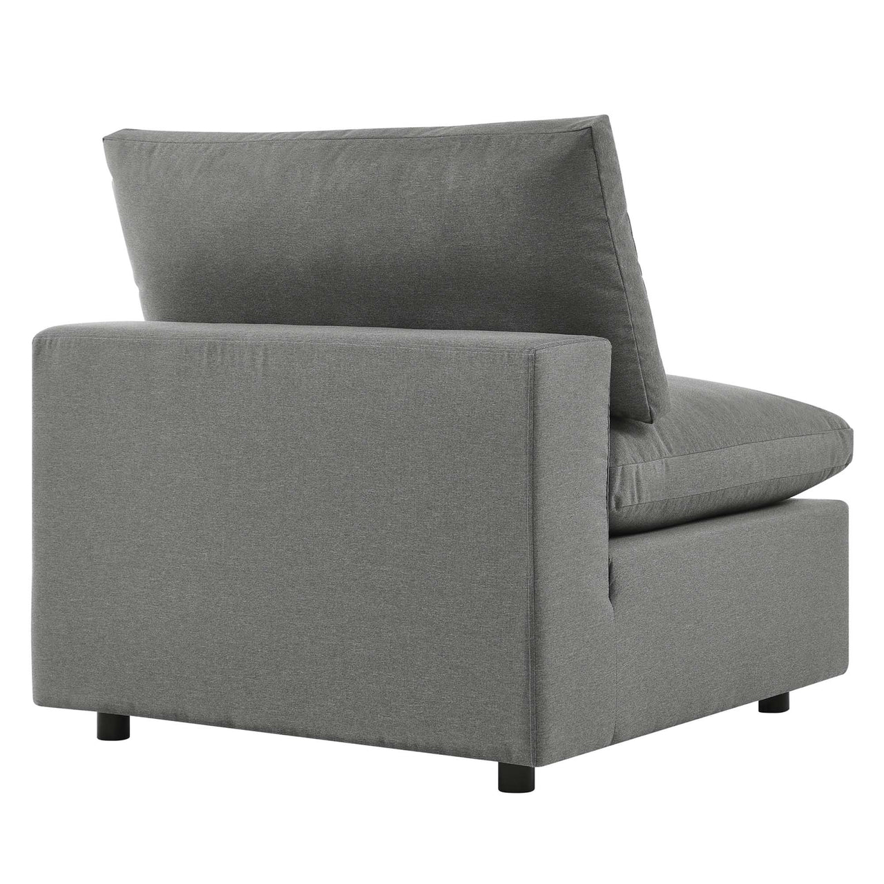 Angelic Alfresco Armless Chair | Outdoor Modular Sectional Component, Charcoal