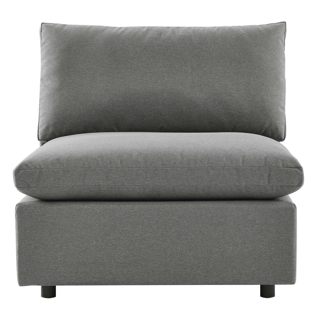 Angelic Alfresco Armless Chair | Outdoor Modular Sectional Component, Charcoal