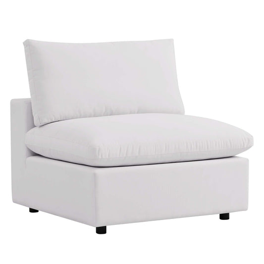 Angelic Alfresco Armless Chair | Outdoor Modular Sectional Component, White