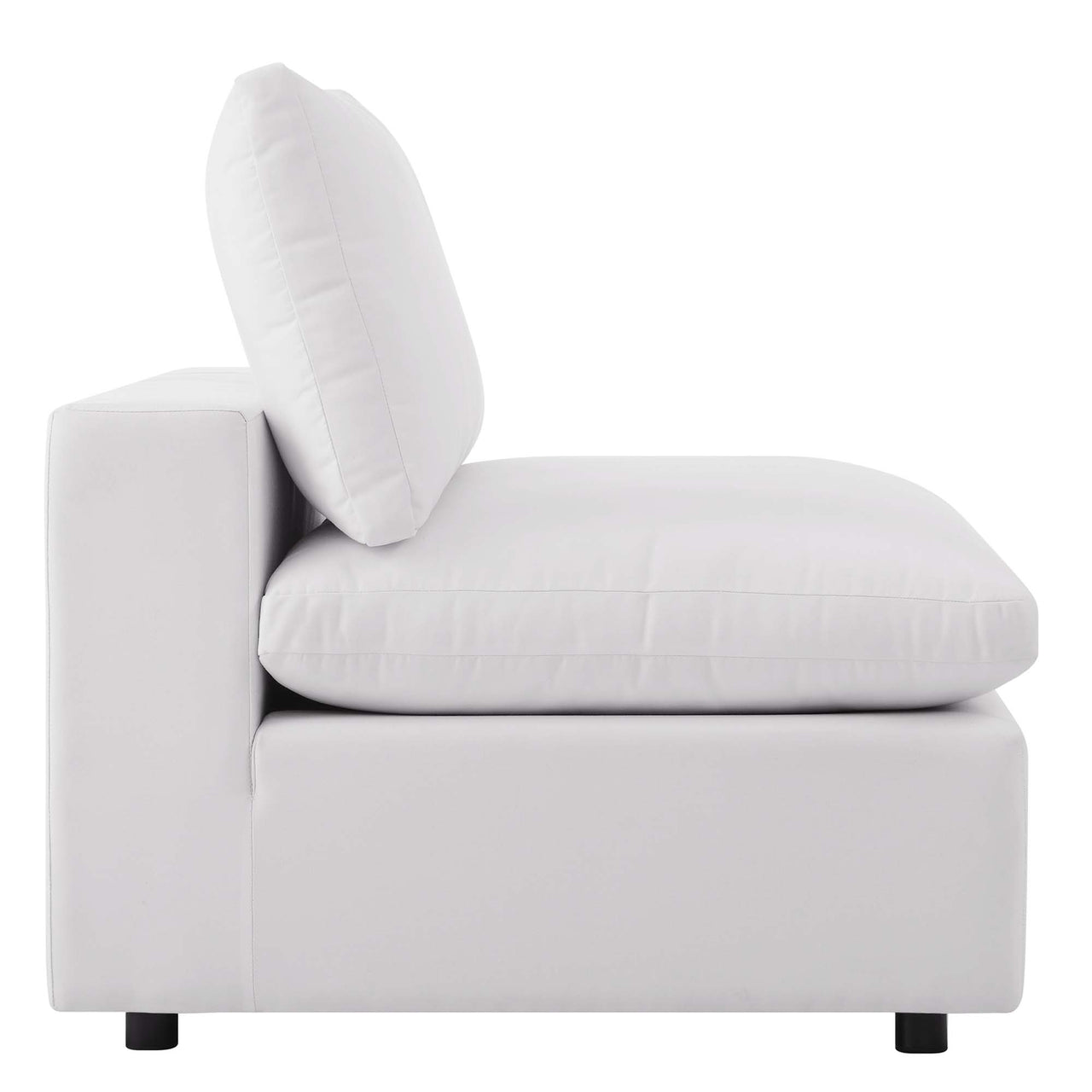 Angelic Alfresco Armless Chair | Outdoor Modular Sectional Component, White