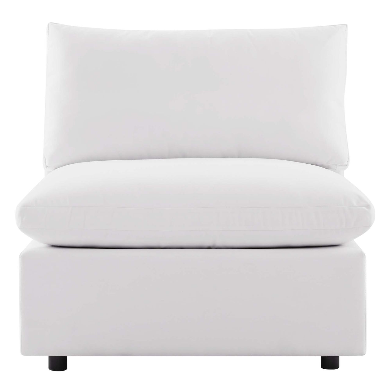 Angelic Alfresco Armless Chair | Outdoor Modular Sectional Component, White