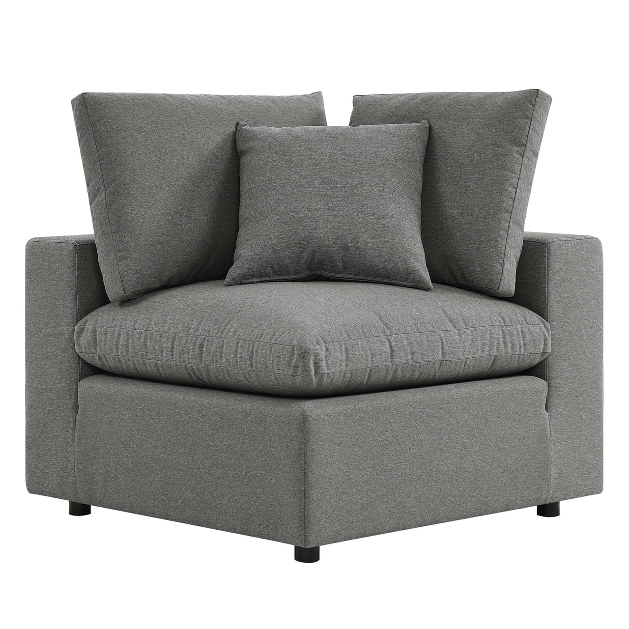 Angelic Alfresco Corner Chair | Outdoor Modular Sectional Component, Charcoal