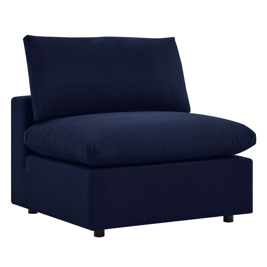 Angelic Sunbrella® Alfresco Armless Chair | Outdoor Modular Sectional Component, Navy
