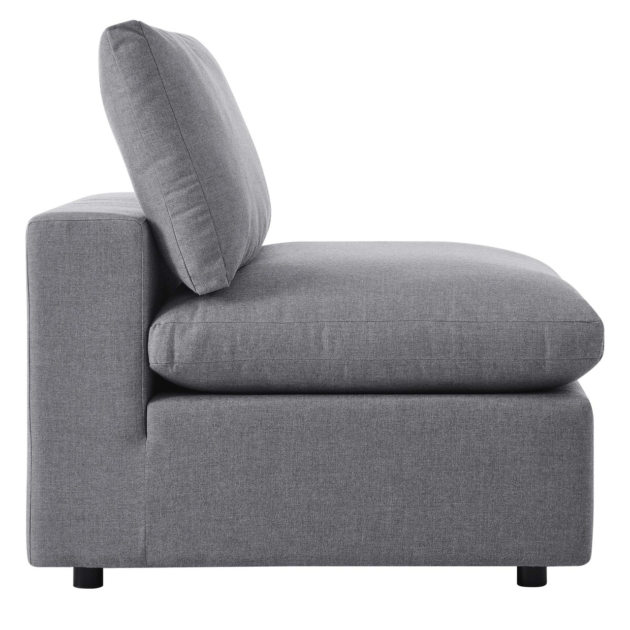 Angelic Sunbrella® Alfresco Armless Chair | Outdoor Modular Sectional Component, Gray