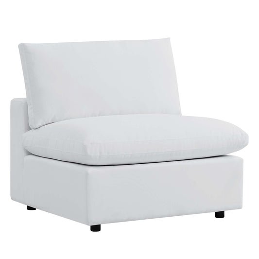 Angelic Sunbrella® Alfresco Armless Chair | Outdoor Modular Sectional Component, White