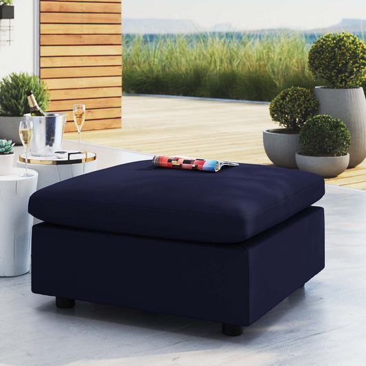 Angelic Sunbrella® Alfresco Ottoman | Outdoor Modular Sectional Component, Navy