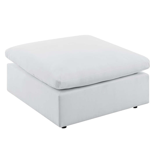 Commix Sunbrella® Outdoor Patio Ottoman | Outdoor Modular Sectional Component, White