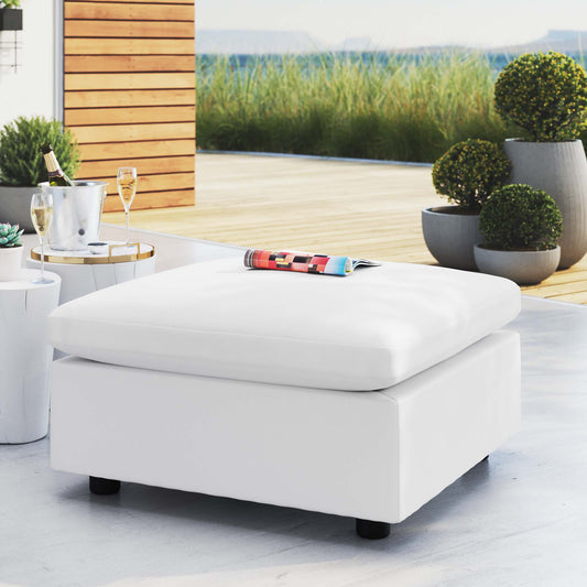 Angelic Sunbrella® Alfresco Ottoman | Outdoor Modular Sectional Component, White