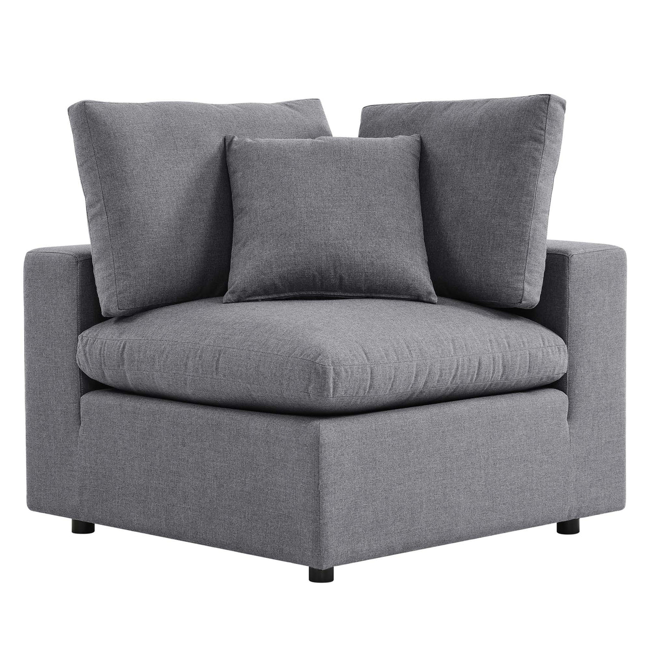Angelic Sunbrella® Alfresco Corner Chair | Outdoor Modular Sectional Component, Gray