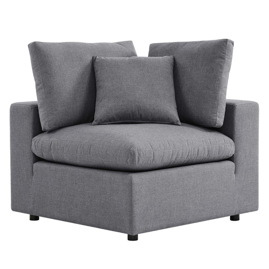 Angelic Sunbrella® Alfresco Corner Chair | Outdoor Modular Sectional Component, Gray