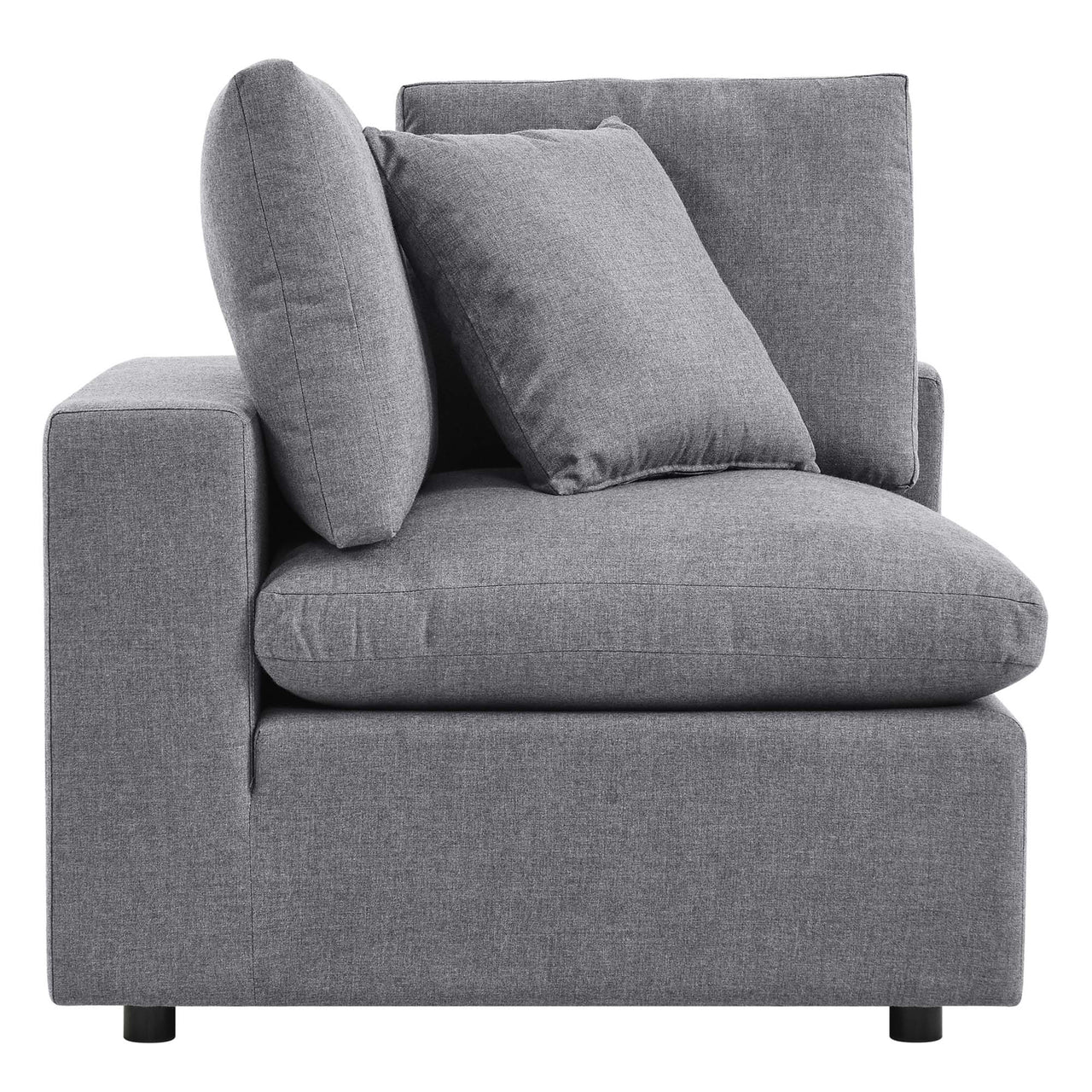 Angelic Sunbrella® Alfresco Corner Chair | Outdoor Modular Sectional Component, Gray