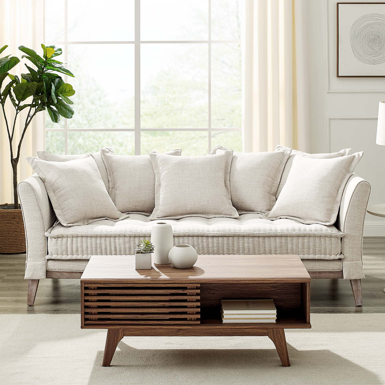 Reese Fabric Sofa, Beige