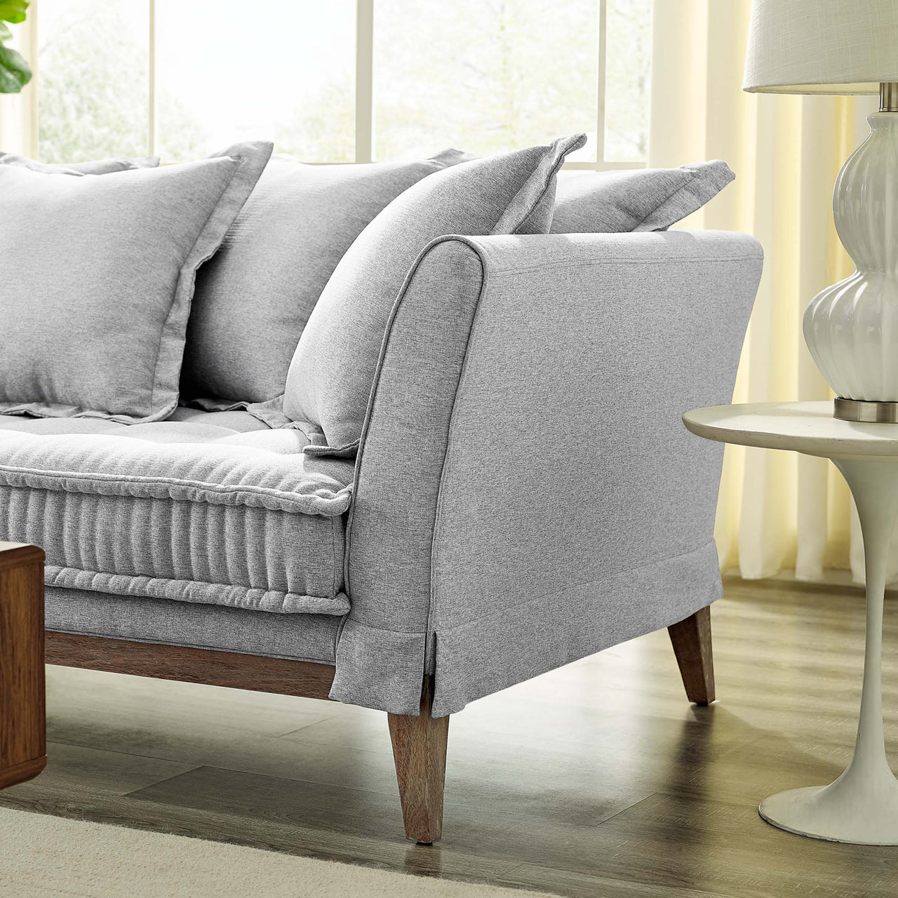 Reese Fabric Sofa, Light Gray
