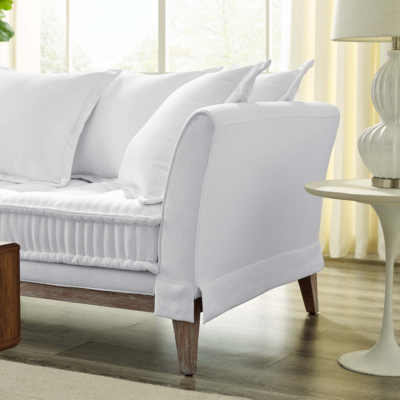 Reese Fabric Sofa, White