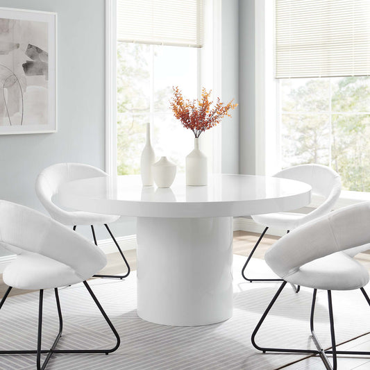Orrin Round Dining Table, White