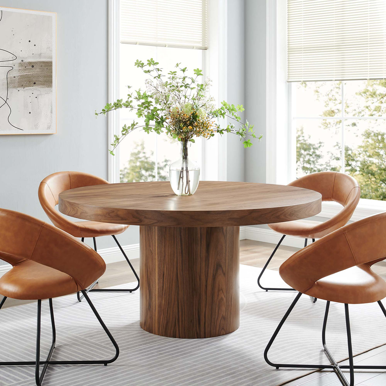 Orrin Round Dining Table, Walnut