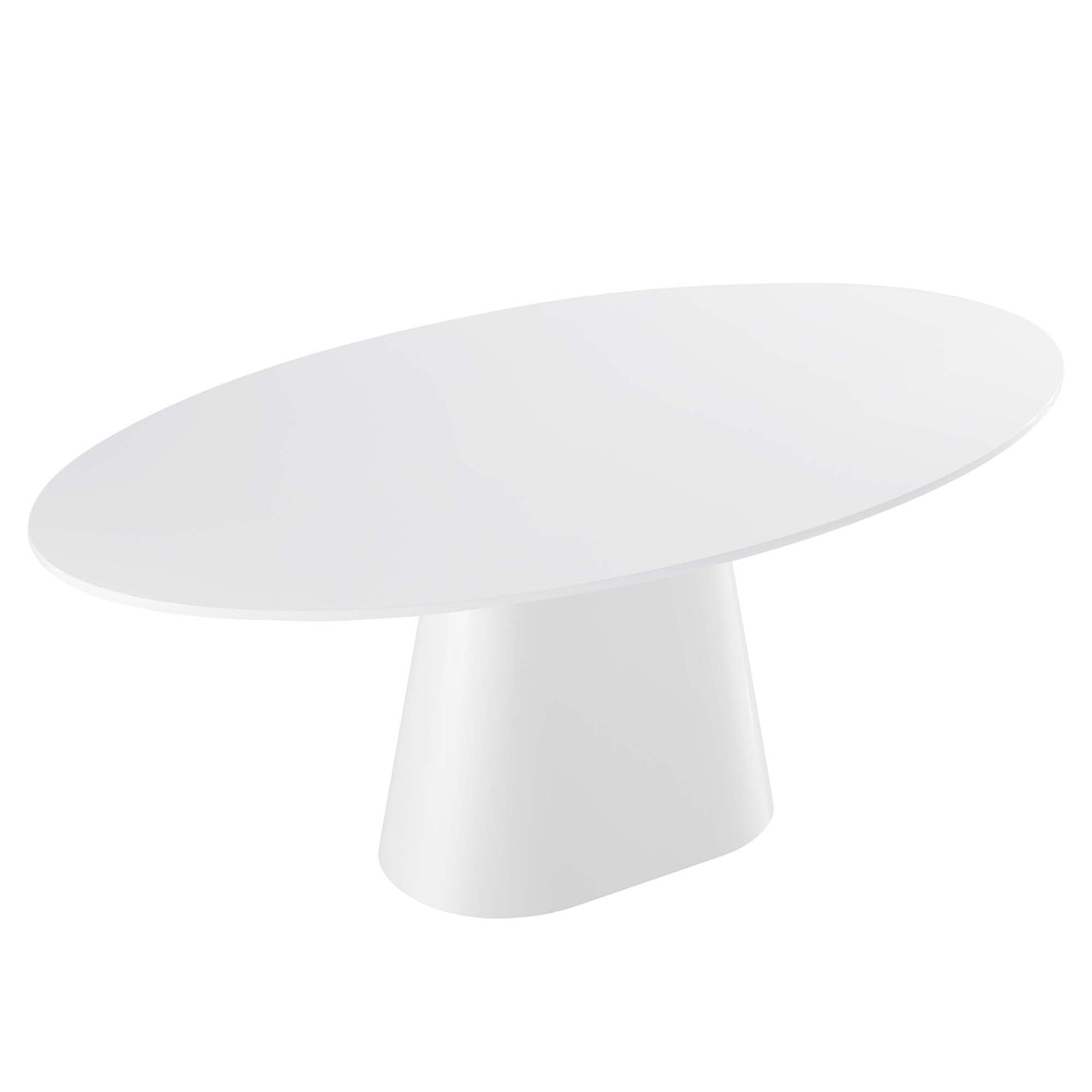 Oblique Oval Dining Table, White