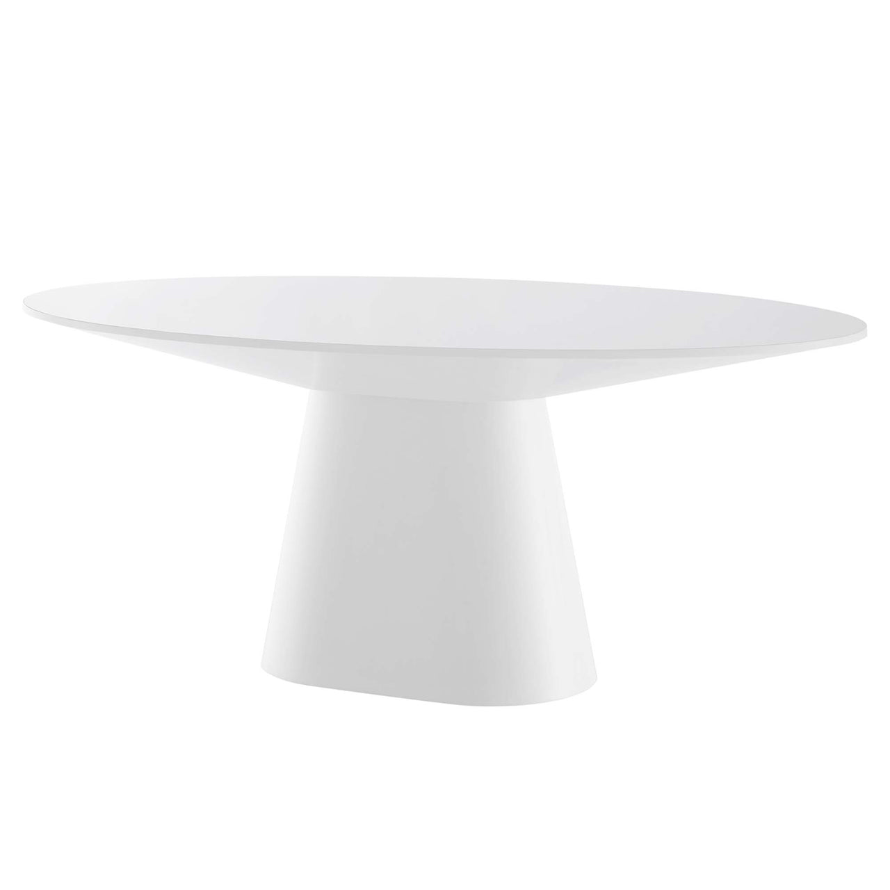 Oblique Oval Dining Table, White