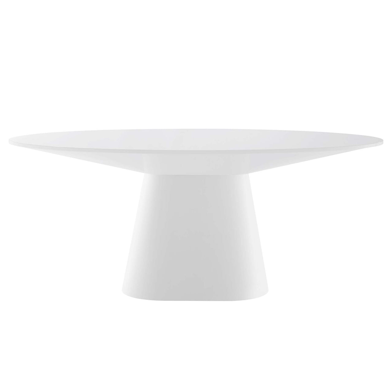 Oblique Oval Dining Table, White