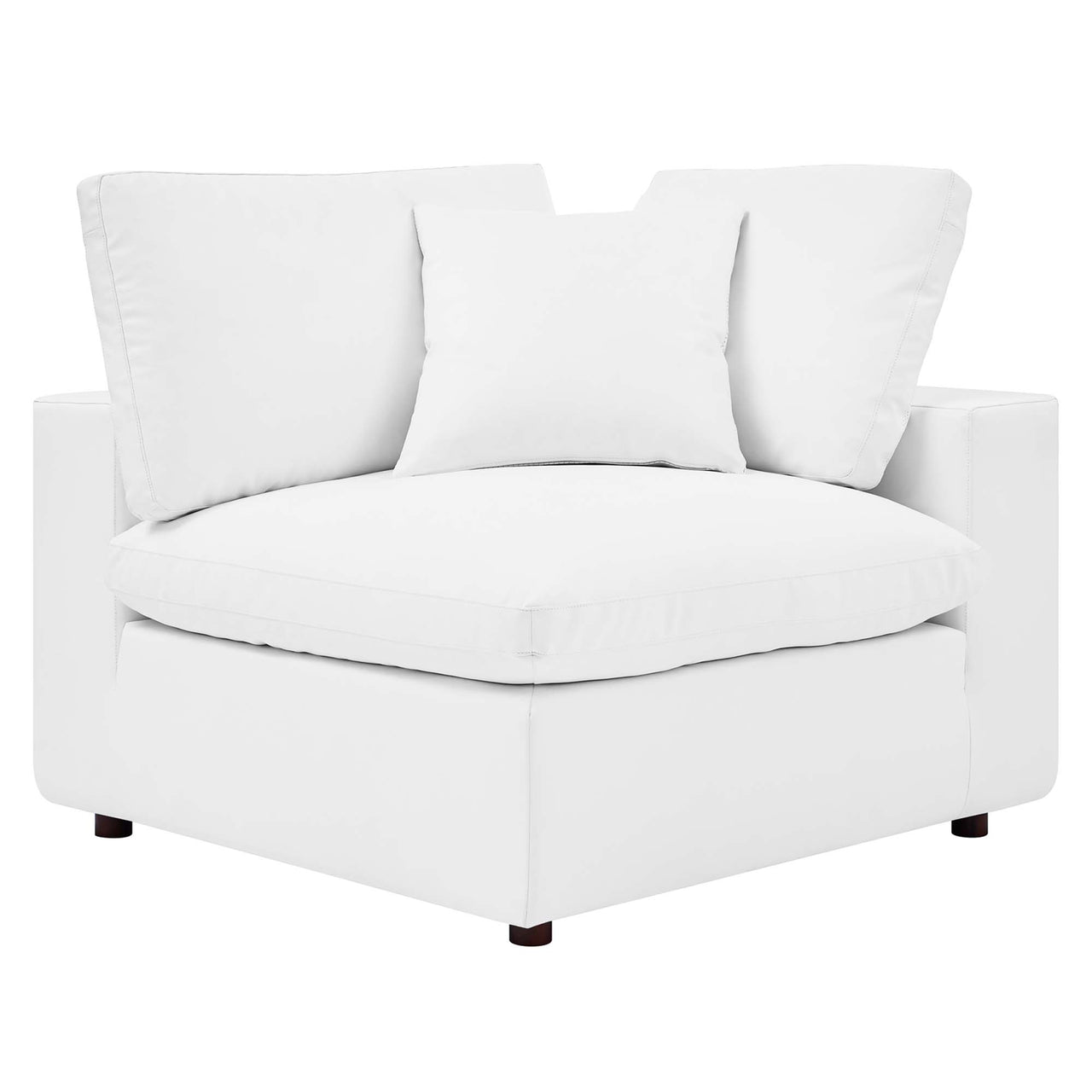 Angelic Cloudblend Eco-Leather Loveseat Sectional, White