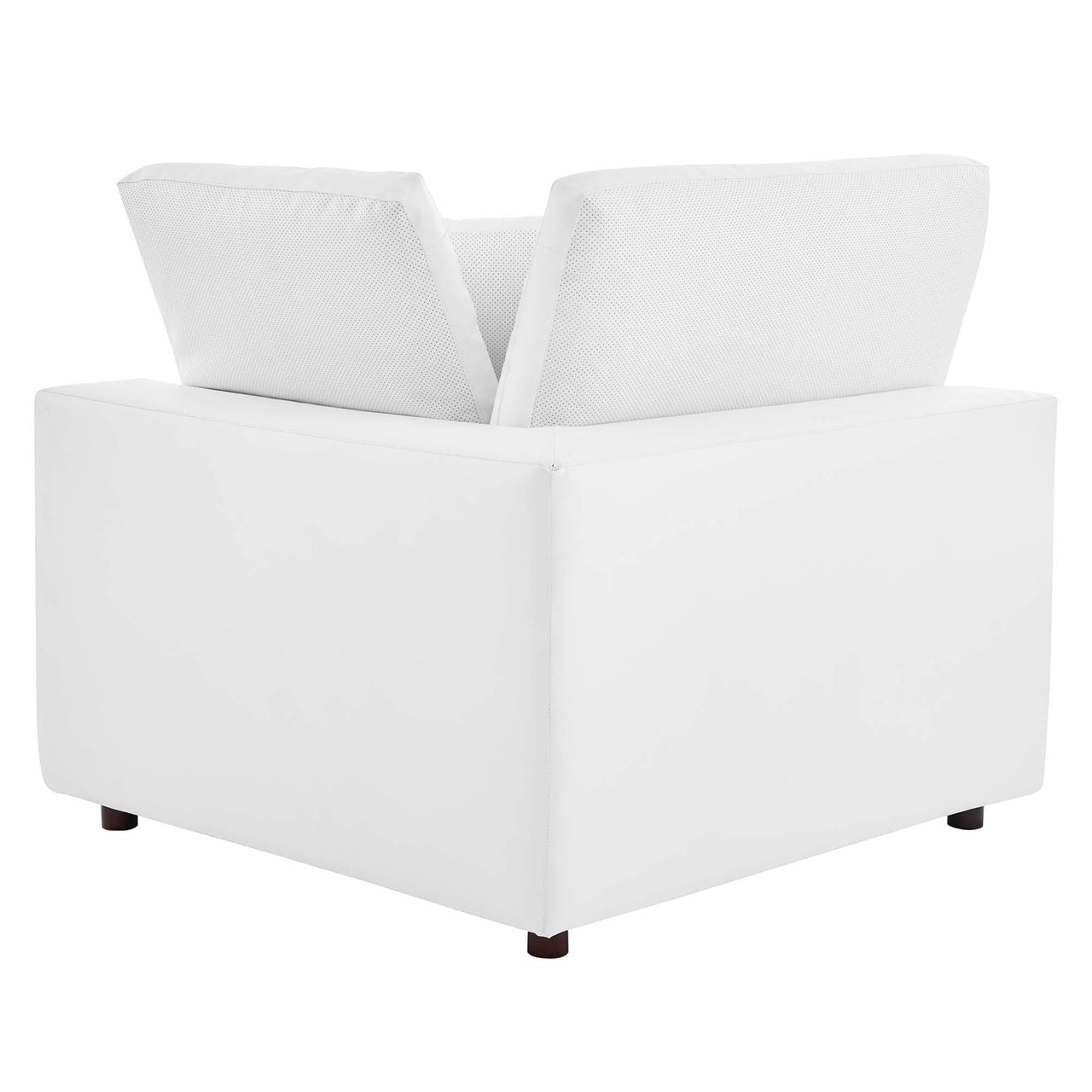 Angelic Cloudblend Eco-Leather Loveseat Sectional, White