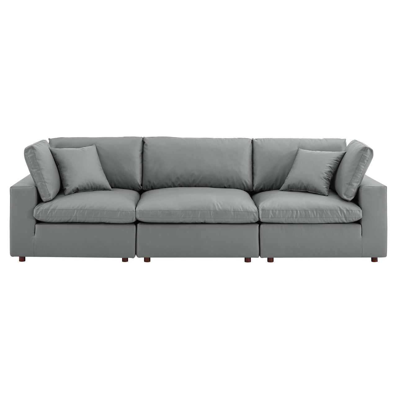 Angelic Cloudblend Eco-Leather 3-Seater Sofa Sectional, Gray