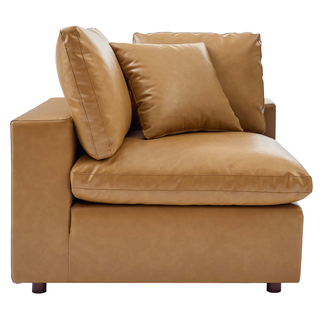Angelic Cloudblend Eco-Leather 3-Seater Sofa Sectional, Tan