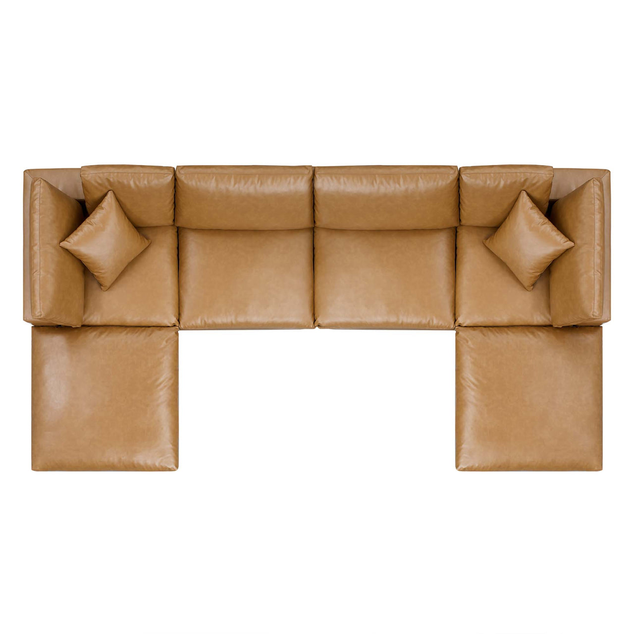 Angelic 6-Piece Cloudblend Eco-Leather Sectional, Tan