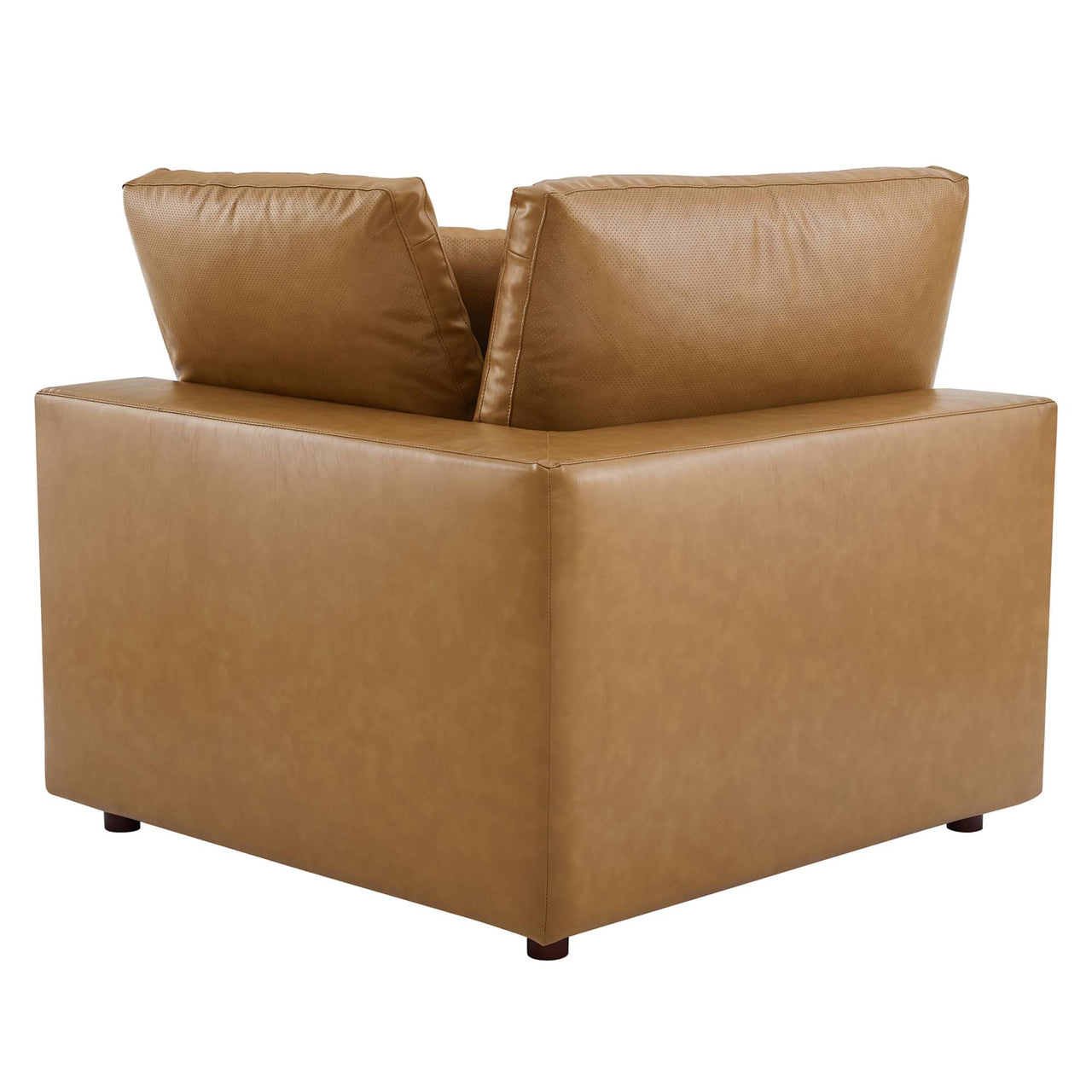 Commix 6-Piece Down Filled Overstuffed Vegan Leather Sectional, Tan