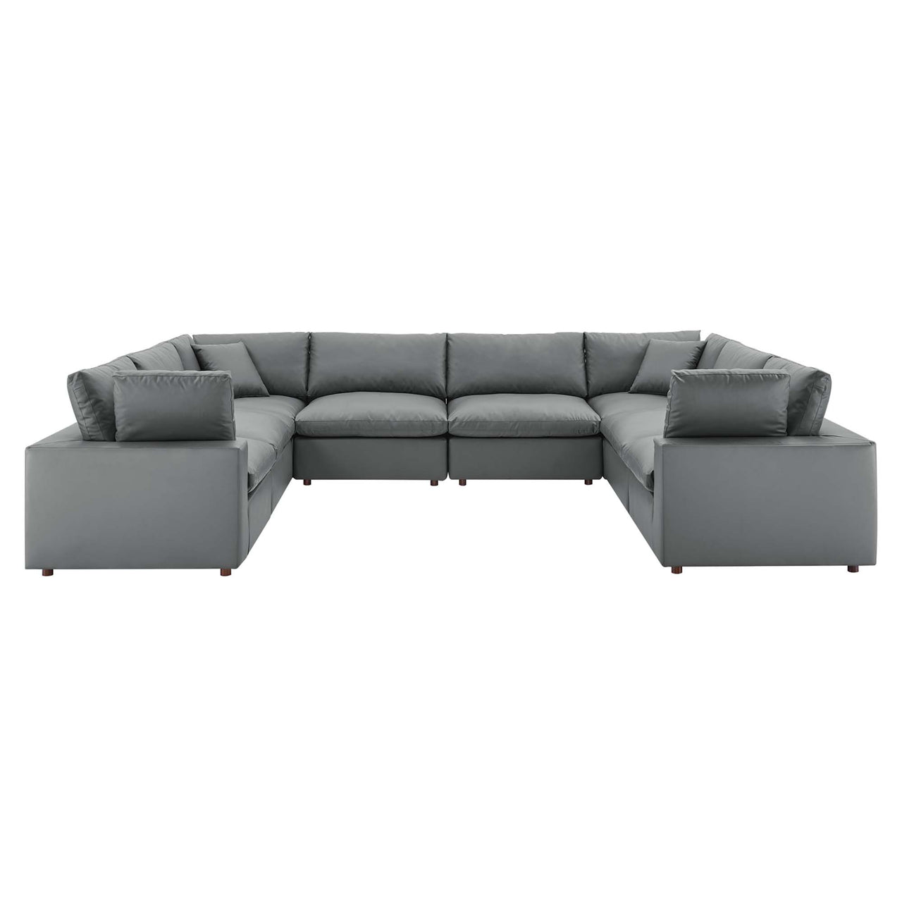 Angelic 8-Piece Cloudblend Eco-Leather Sectional, Gray