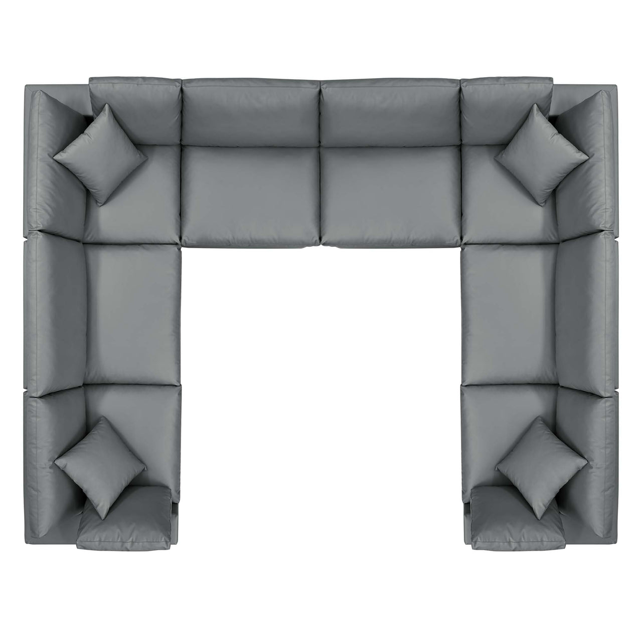 Angelic 8-Piece Cloudblend Eco-Leather Sectional, Gray